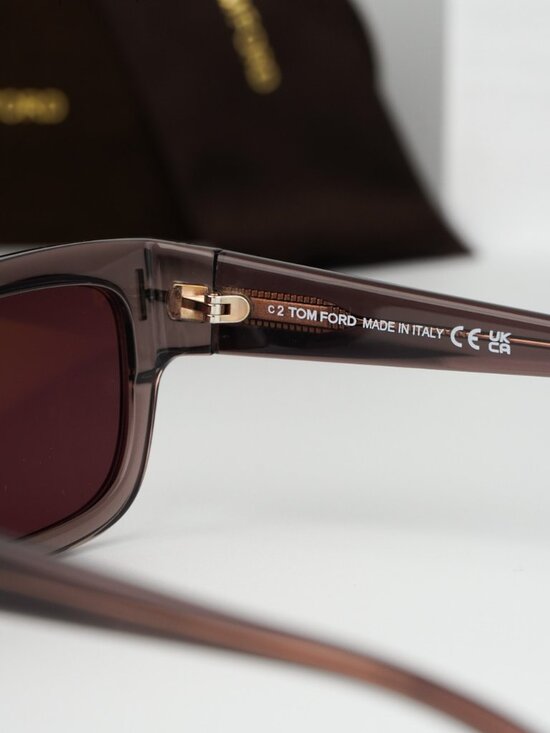 Tom Ford EZRA Women Sunglasses Brown Bordeaux Mirror Rectangle FT1075/S 45U NEW main image 7